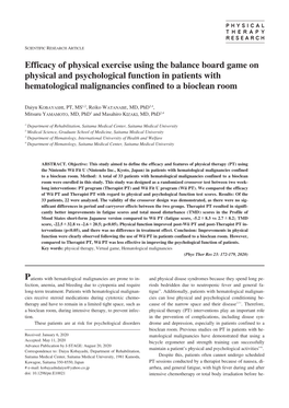 Efficacy of Physical Exercise Using the Balance Board Game On