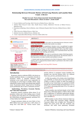 Relationship Between Ultrasonic Marker of Fetal Lung Maturity and Lamellar Body Count: a Review