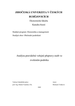 9.2. Charakteristika Obsluhovaného Území