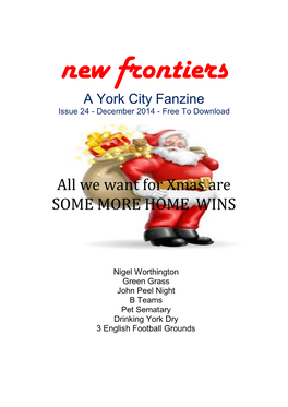New Frontiers a York City Fanzine Issue 24 - December 2014 - Free to Download