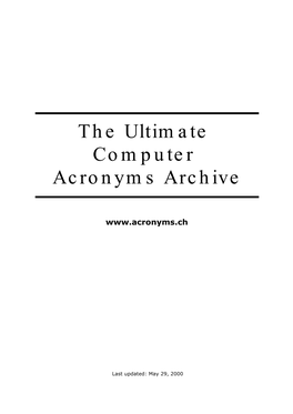 The Ultimate Computer Acronyms Archive