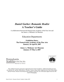 Daniel Garber: Romantic Realist a Teacher’S Guide