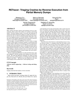 Retracer: Triaging Crashes by Reverse Execution from Partial Memory Dumps