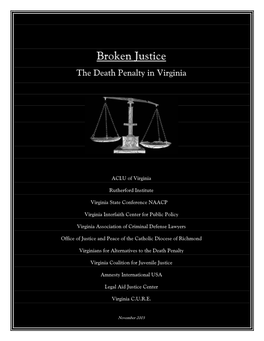 Broken Justice the Death Penalty in Virginia