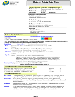 Material Safety Data Sheet Atlanta, GA 30318 1-888-805-HELP (4357)