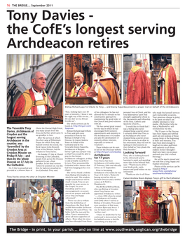 Tony Davies - the Cofe’S Longest Serving Archdeacon Retires