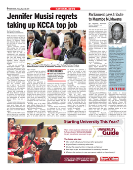 Jennifer Musisi Regrets Taking up KCCA Top