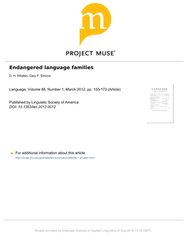 Endangered Language Families
