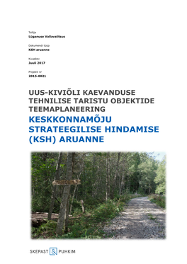 Keskkonnamõju Strateegilise Hindamise (Ksh) Aruanne