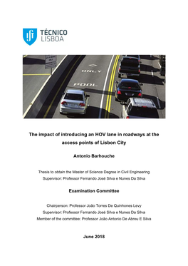 The Impact of Introducing an HOV Lane in Roadways at the Access Points of Lisbon City