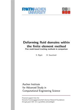 Deforming Fluid Domains Within the Finite Element Method