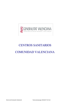 Centros Sanitarios Primaria (Direcciones)