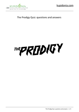 The Prodigy Quiz: Questions and Answers
