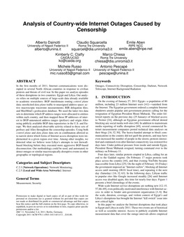 Analysis of Country-Wide Internet Outages Caused by Censorship
