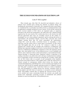 The Elysian Foundations of Election Law