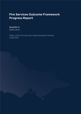 Fire Services Outcome Framework Progress Report