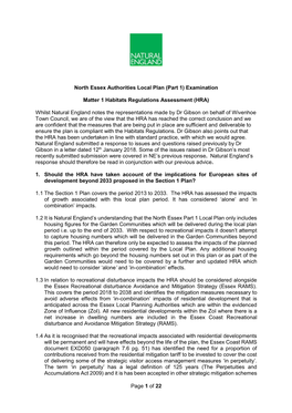 Page 1 of 22 North Essex Authorities Local Plan (Part 1) Examination
