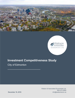 Investment Competitiveness Study City of Edmonton ______