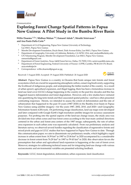 Exploring Forest Change Spatial Patterns in Papua New Guinea: a Pilot Study in the Bumbu River Basin