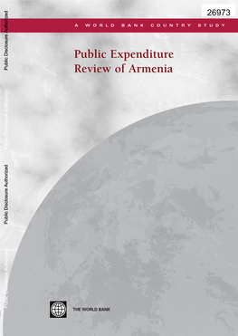 Public Expenditure Review of Armenia Is Part of the World Public Expenditure Review of Armenia Bank Country Study Series