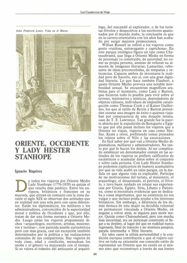 Oriente, Occidente Y Lady Hester Stanhope