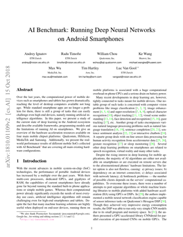 AI Benchmark: Running Deep Neural Networks on Android Smartphones