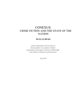 Conexus: Crime Fiction and the State of the Nation