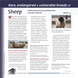 Rare, Endangered & Vulnerable Breeds Of