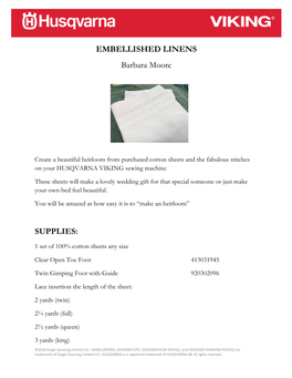 EMBELLISHED LINENS Barbara Moore SUPPLIES