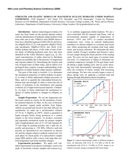 Strength and Elastic Moduli of Magnesium Sulfate Hydrates Under Martian Conditions