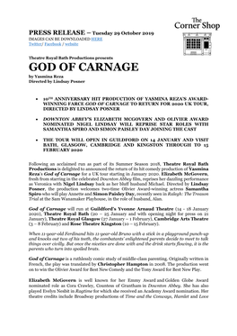 GOD of CARNAGE by Yasmina Reza Directed by Lindsay Posner