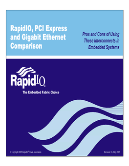 Rapidio, PCI Express and Gigabit Ethernet Comparison