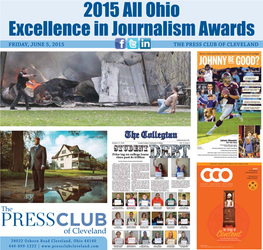 2015 All Ohio Excellence in Journalism Awards FRIDAY, JUNE 5, 2015 the PRESS CLUB of CLEVELAND