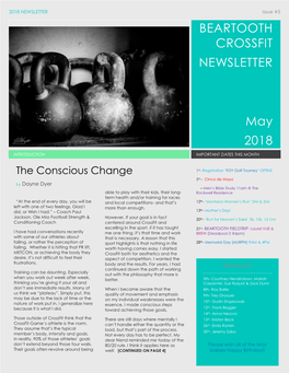 BEARTOOTH CROSSFIT NEWSLETTER May 2018