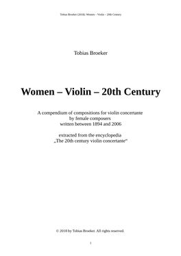 Women – Violin – 20Th Century