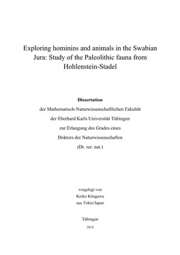 Exploring Hominins and Animals in the Swabian Jura: Study of the Paleolithic Fauna from Hohlenstein-Stadel