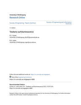 Terahertz Surfoluminescence