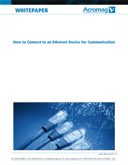 How to Connect to an Ethernet Device for Communication