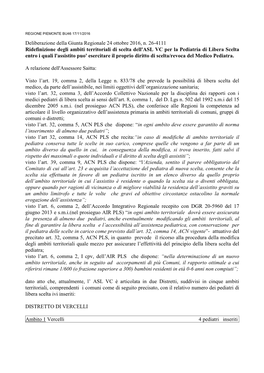 Deliberazione Della Giunta Regionale 24 Ottobre 2016, N. 26-4111