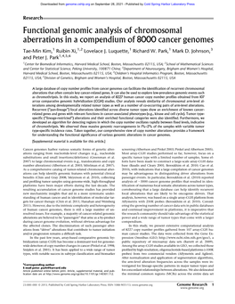 Functional Genomic Analysis of Chromosomal Aberrations in a Compendium of 8000 Cancer Genomes