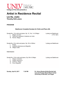 Recital Program