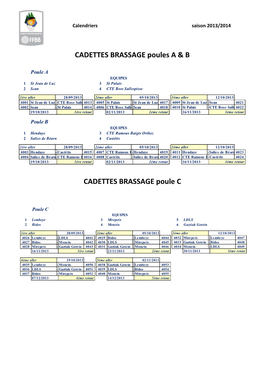 Calendriers Brassage