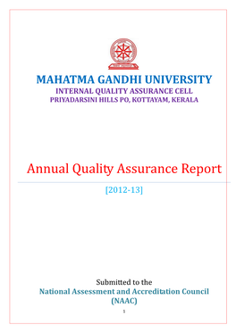 Annual Quality Assurance Report 2012-13