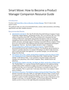 How to Become a Product Manager Companion Resource Guide