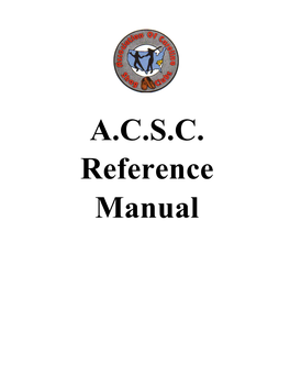 A.C.S.C. Reference Manual