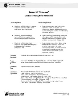 1 Lesson 3.1 • Students Will Identify the Reasons Explorers Traveled To