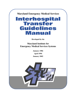 Interhospital Transfer Guidelines Manual