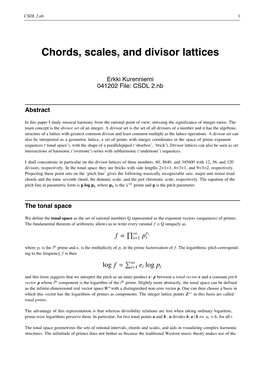 Chords, Scales, and Divisor Lattices