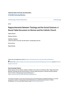 Rapprochements Between Theology and the Social Sciences: a Round Table Discussion on Women and the Catholic Church