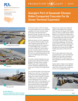 Georgia's Port of Savannah Chooses Roller-Compacted Concrete for Its